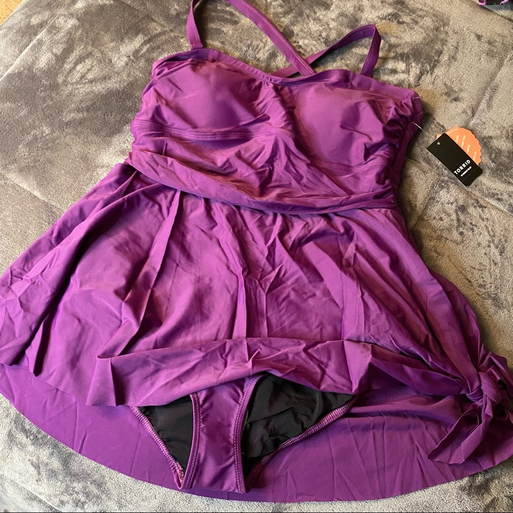 NWT Torrid Purple Swim Dress Sz 0X